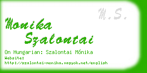 monika szalontai business card